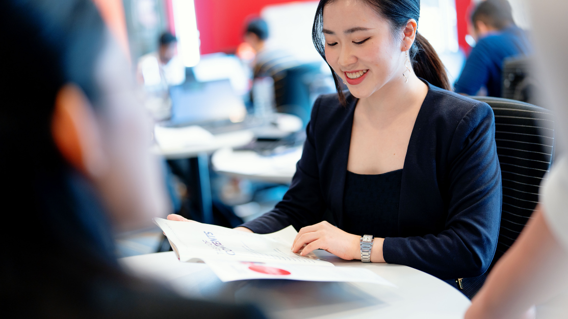 a student receiving guidance