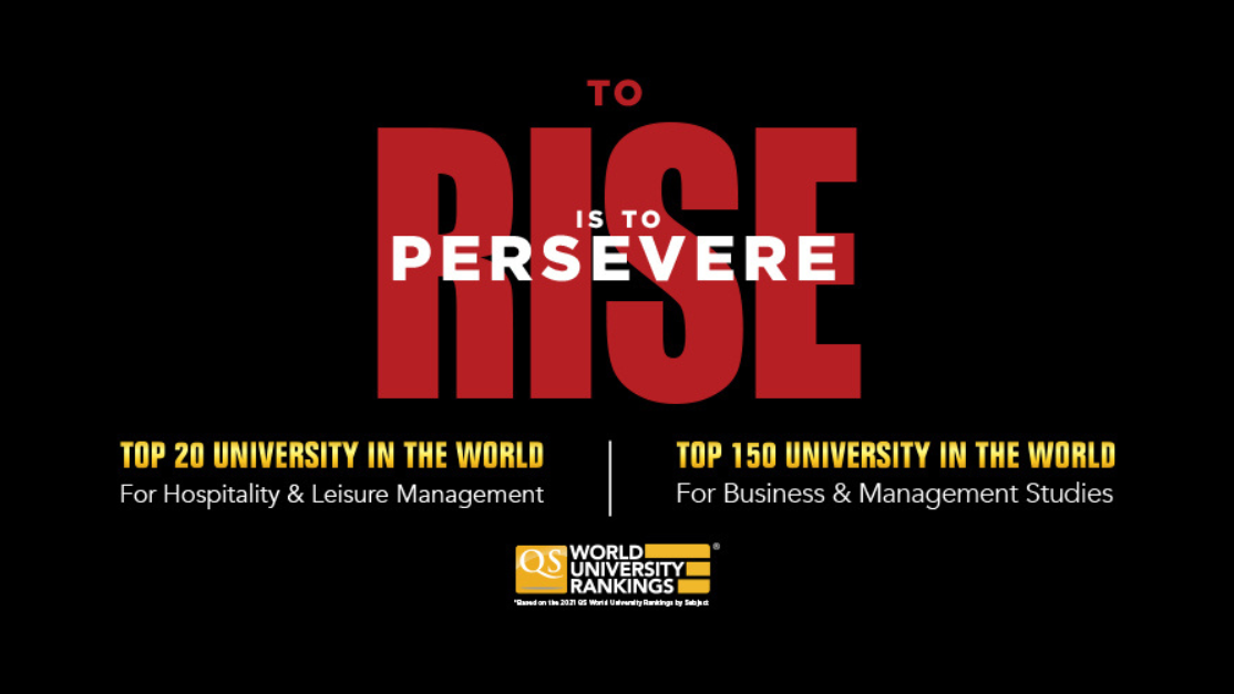 poster for top private uni for hospitality and business