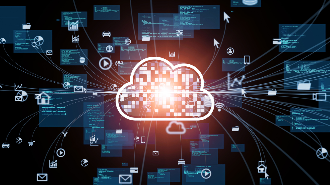 Illustration of cloud services online