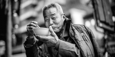 Old man eating