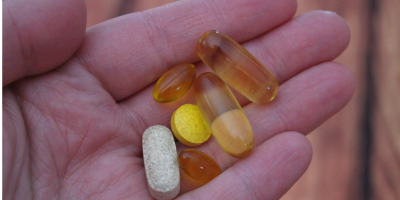 Hand with medicines