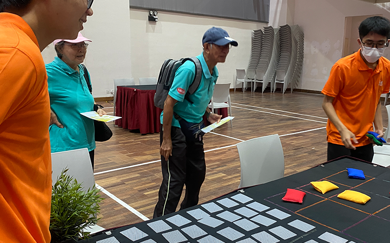 Scrabble games and bean bag tossing fun for all