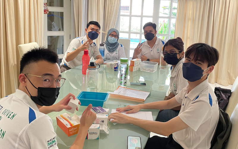 Group photos of Taylor's pharmacy students participating in the project