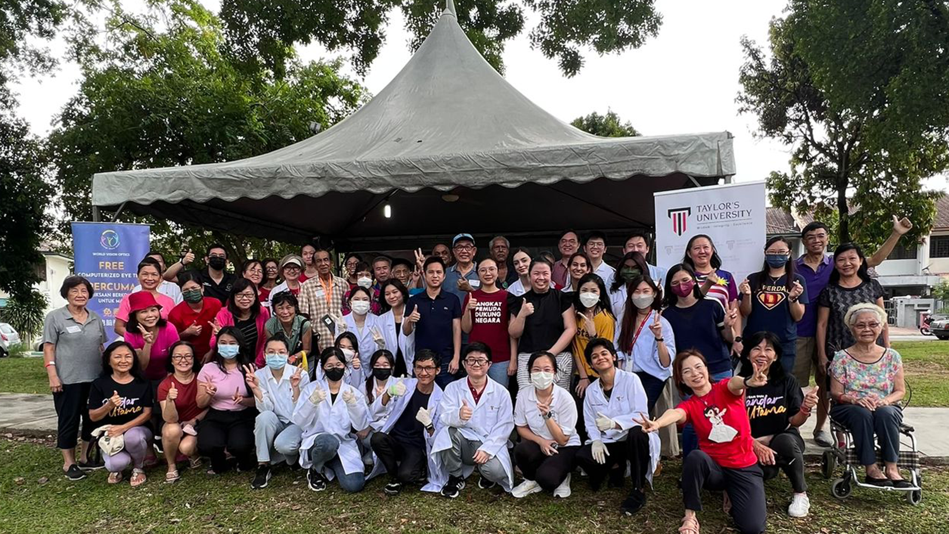 Group of students and lecturers participating in the CSR event by Taylor's Impact Labs