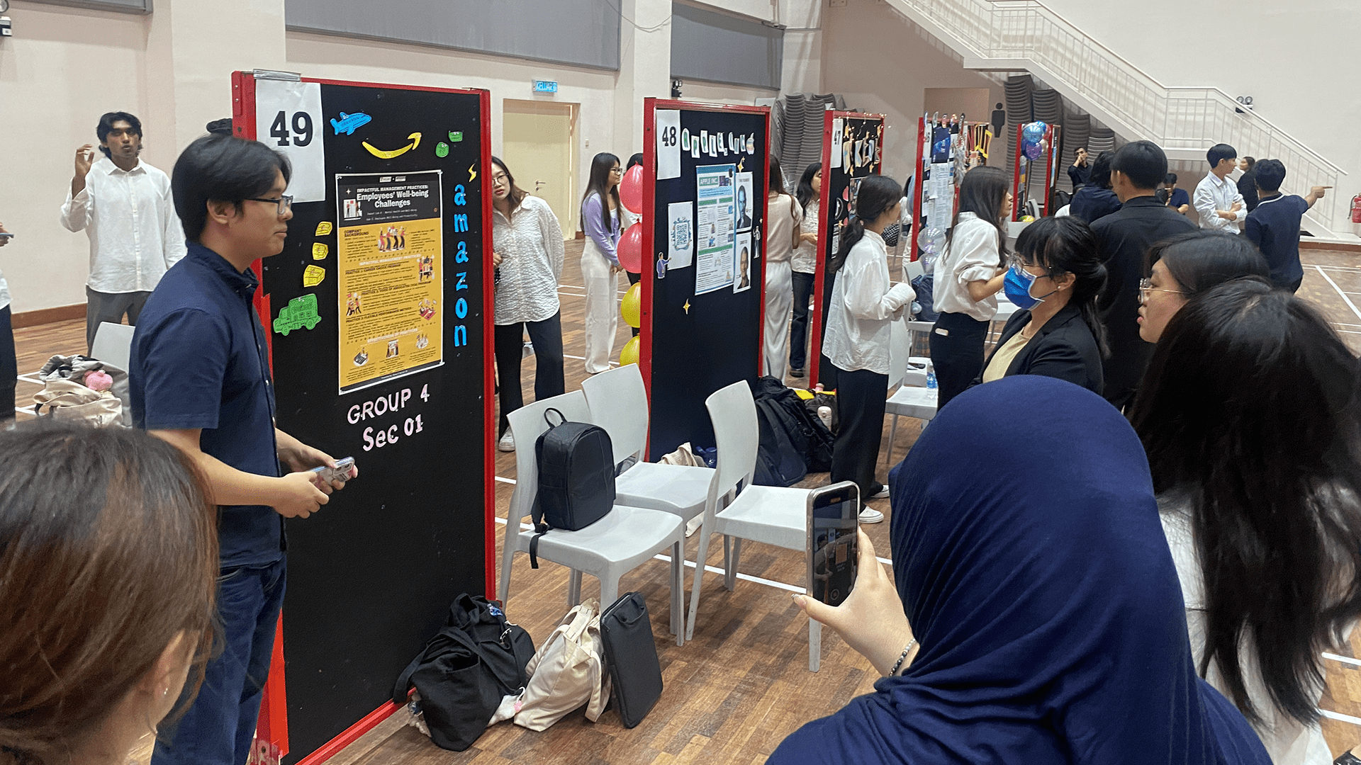 Student presentations taking place in The Grand Hall