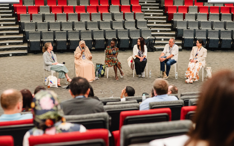 Nur Ain Abdullah (Malaysian community volunteer and citizenship rights activist) spoke on statelessness and migration with other panelists.