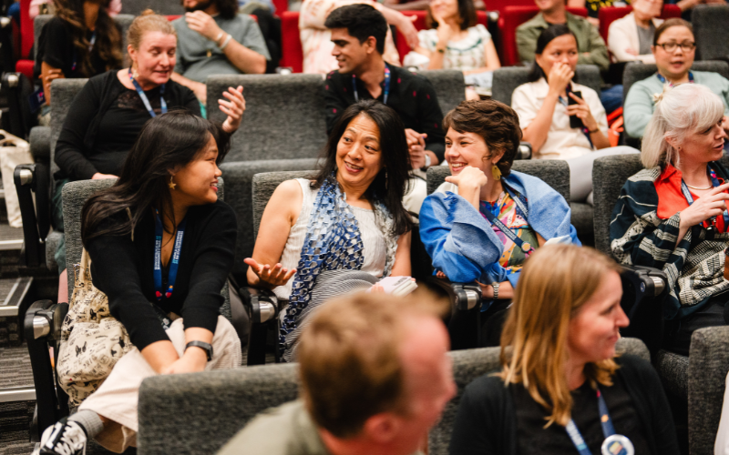 Conference participants shared their thoughts with one another as part of the closing activity.