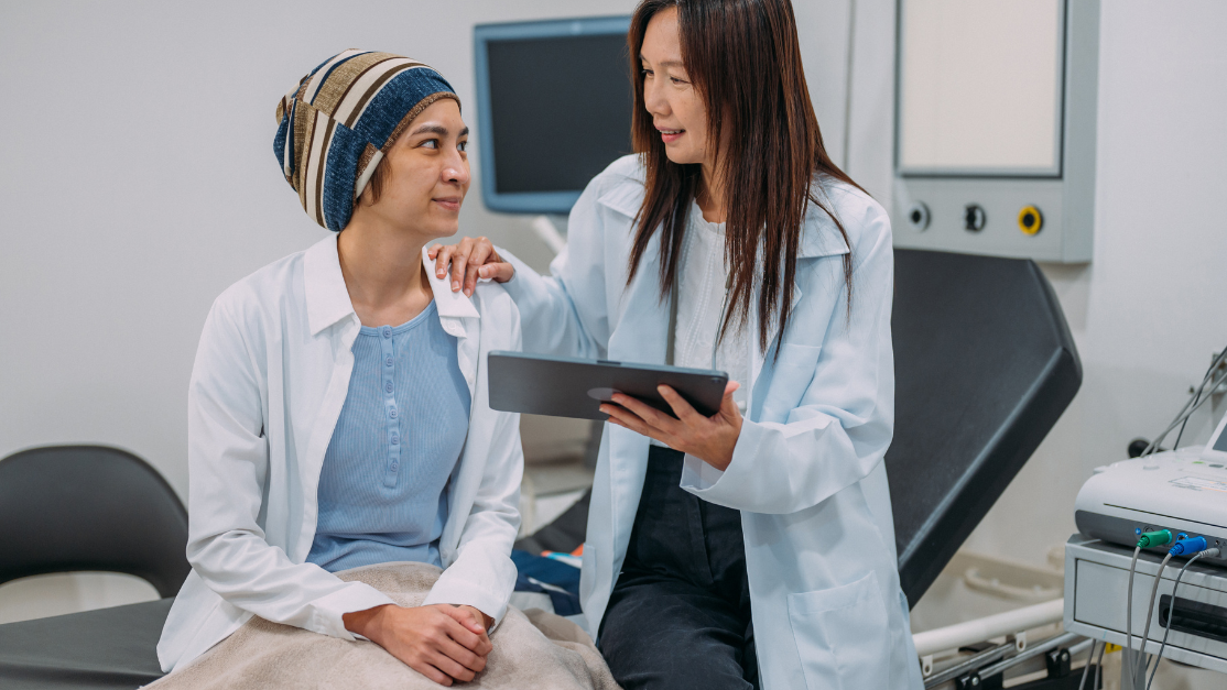 Female doctor explaining the diagnostic test to the patient