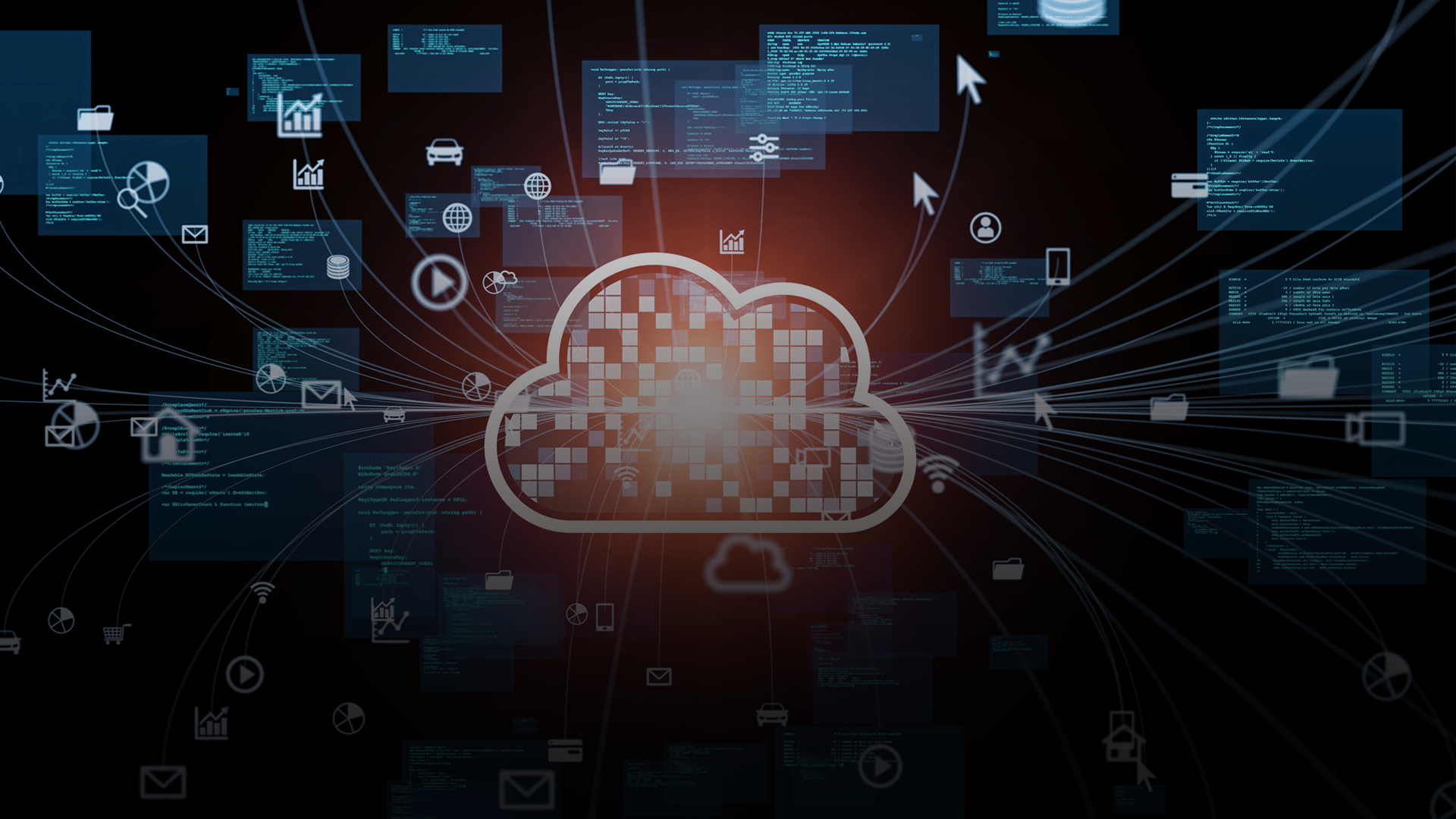 An illustration showing the connection between cloud services and endpoints