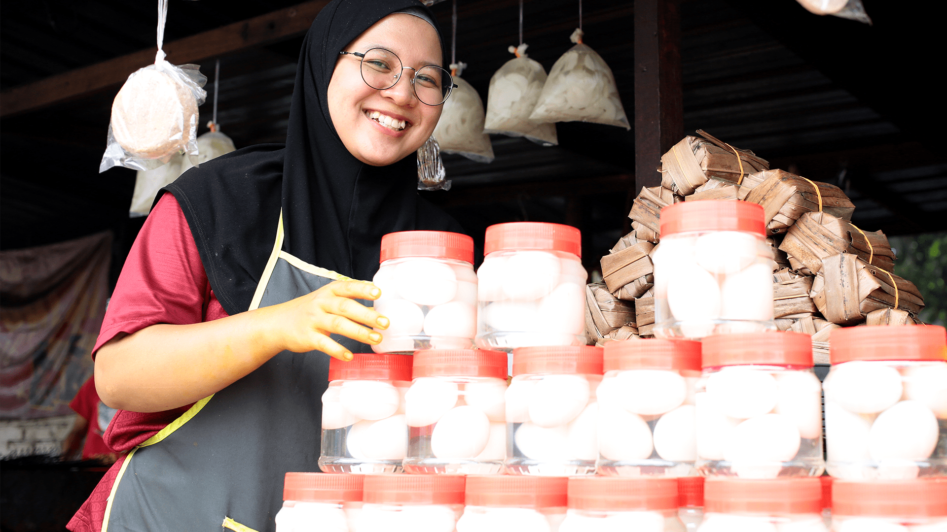 Malay lady selling her products