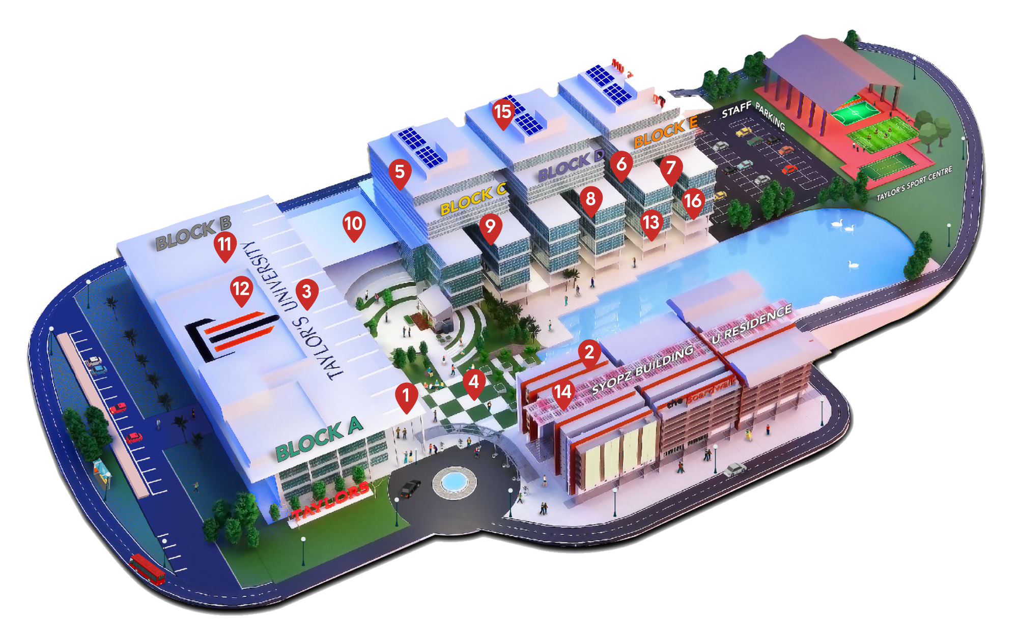 map of taylors campus