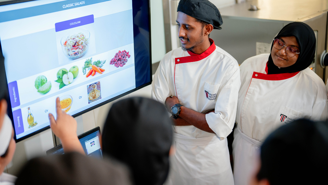 Taylor's Culinary student presenting