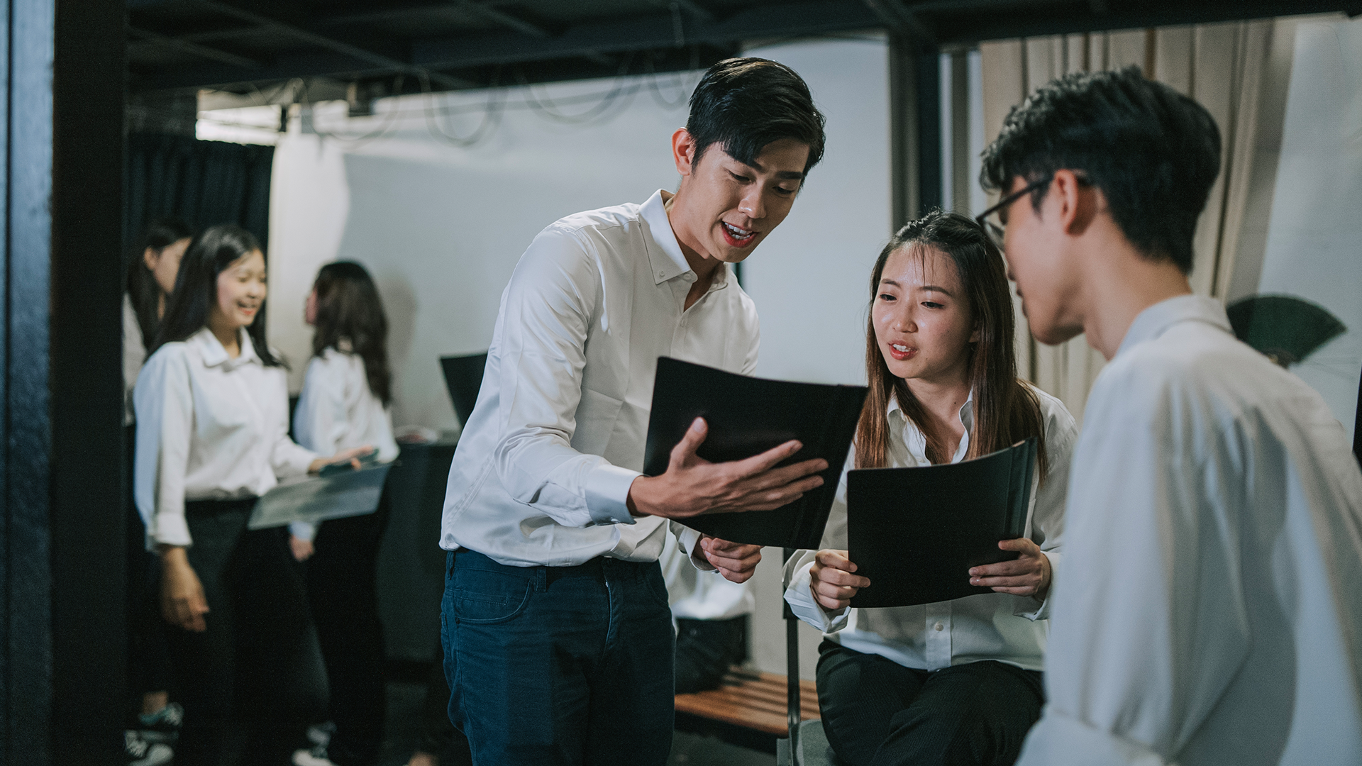 Students studying creative arts