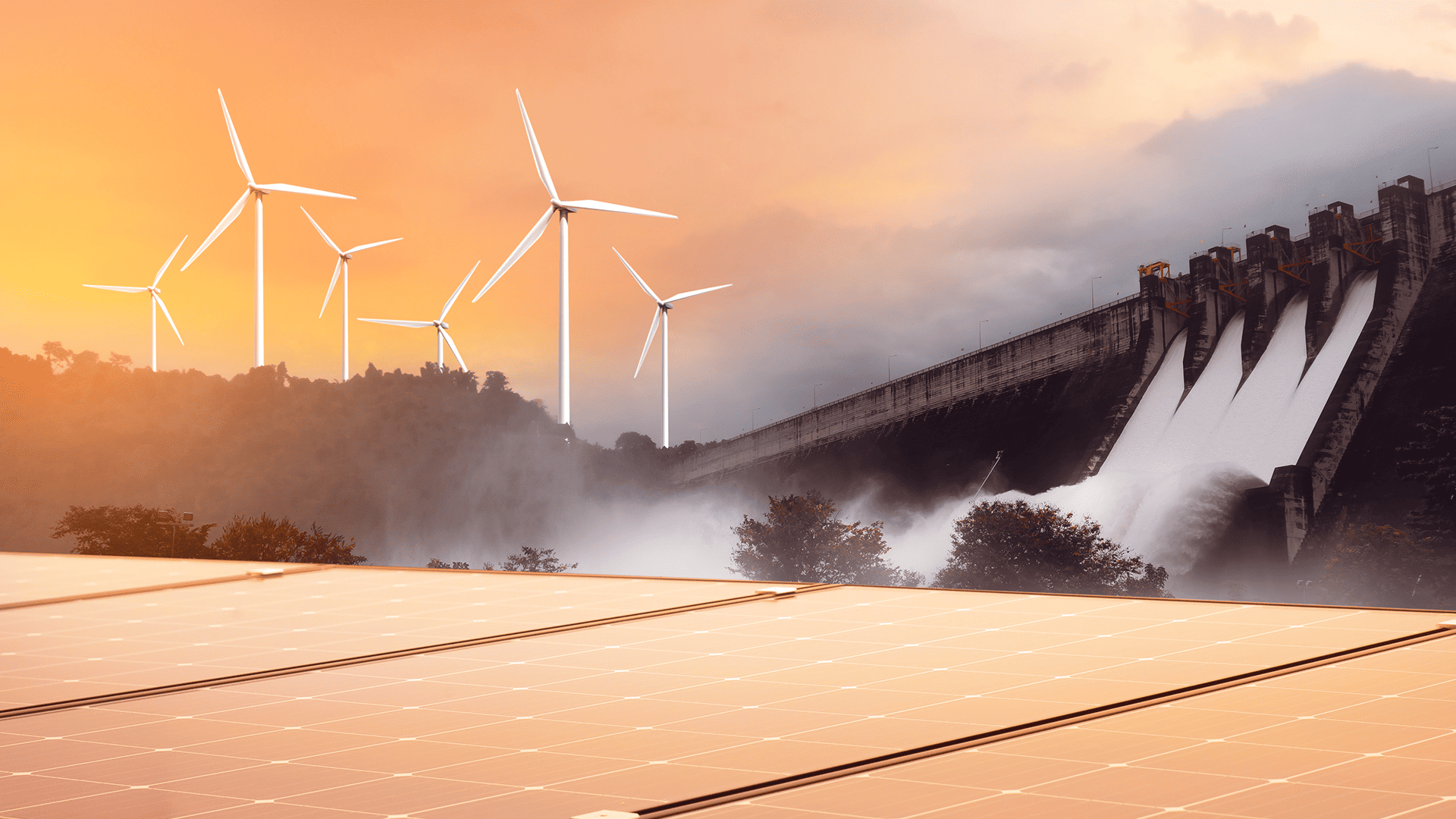 Wind, hydro and solar energy