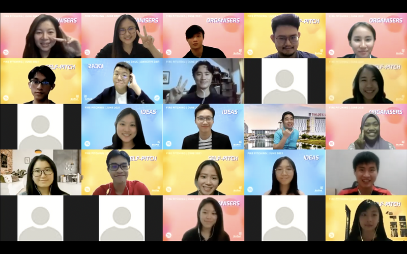 Screenshot showing group of students participating in the session