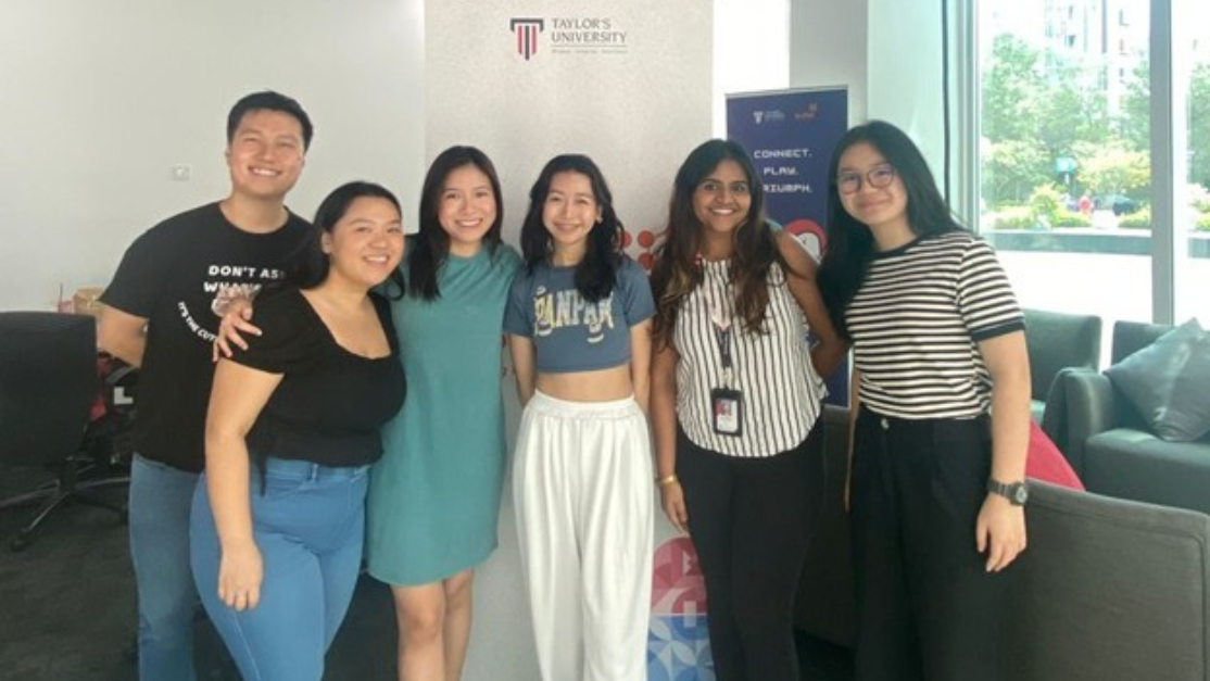 group photo with founder and students