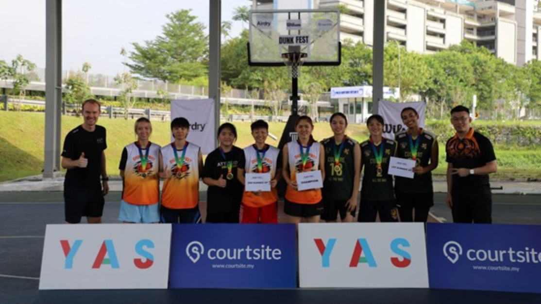 group photo of participants for basketball tournament