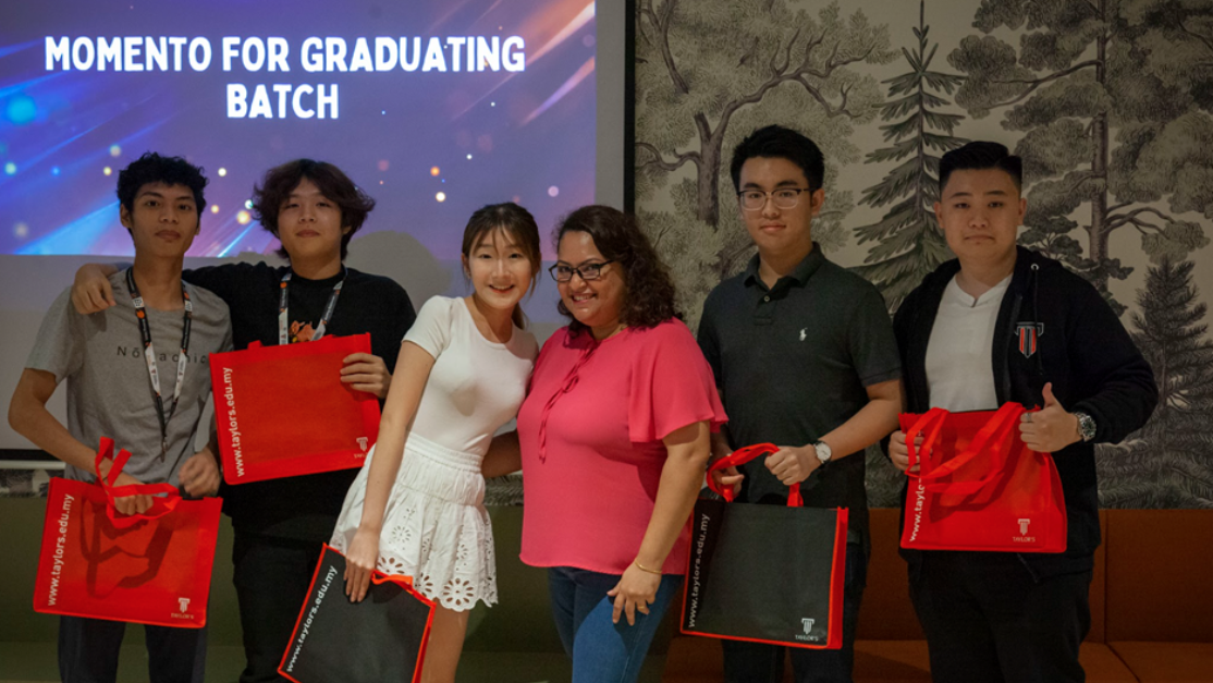 group photos of TE students and coach