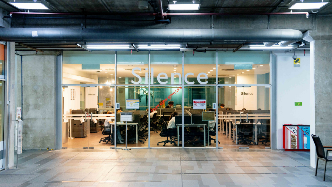 outside view of silent study areas in taylors university
