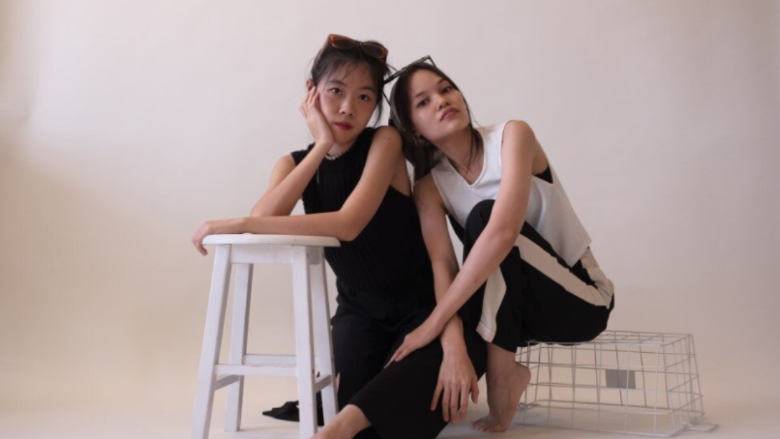 girls posing professionally on camera