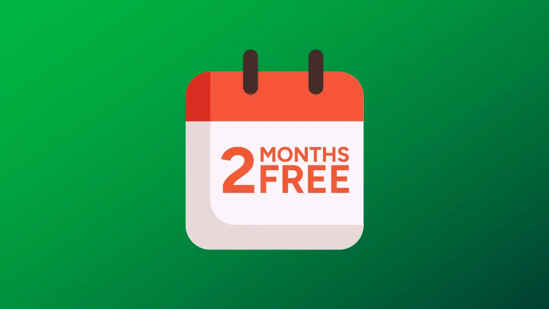 Icon depicting 2 months free