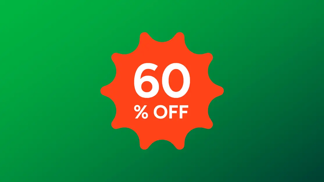 Icon depicting 60% off subcription
