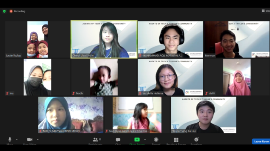 screenshot of an ongoing zoom call with students