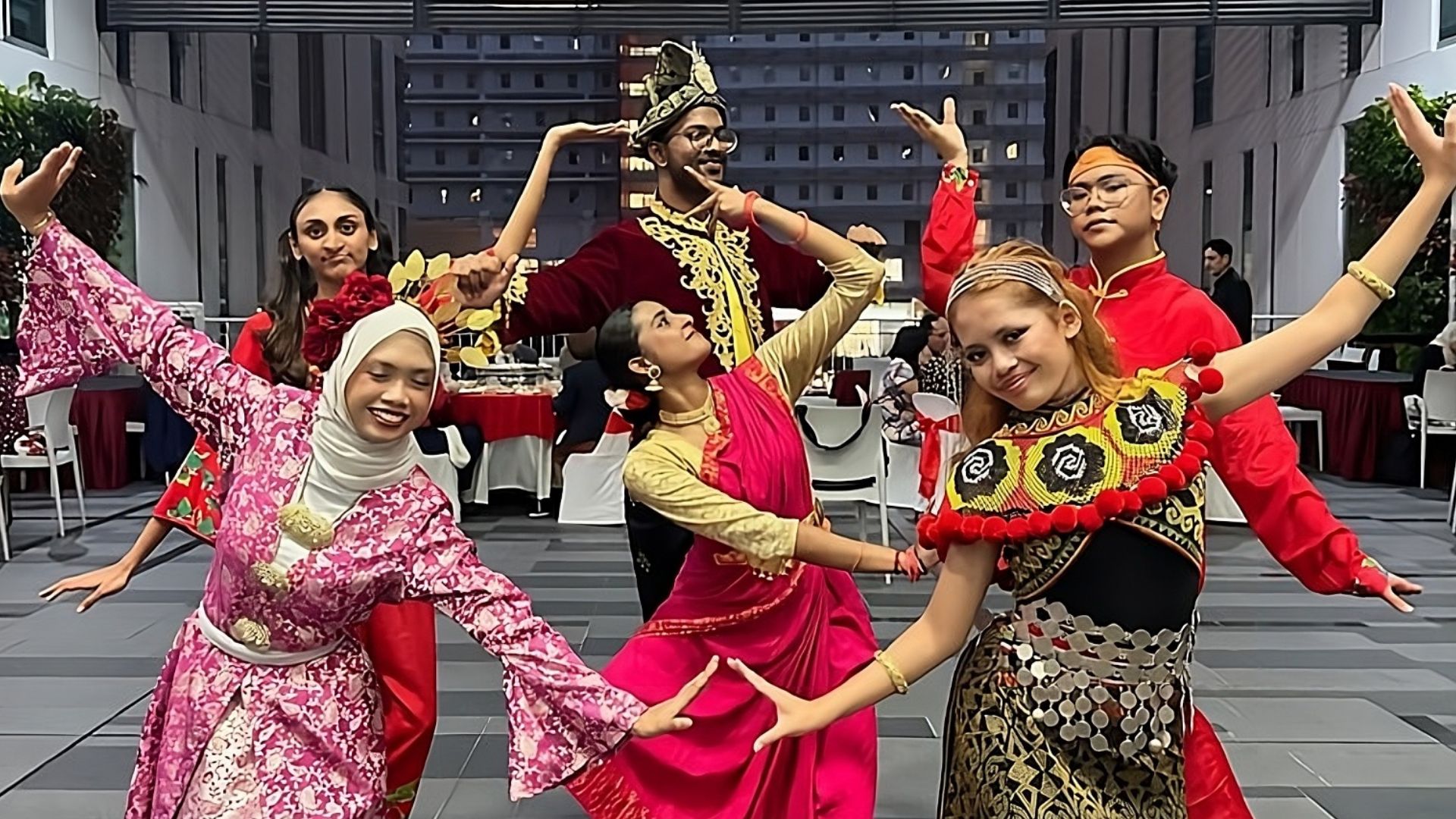 taylors students in traditional attire