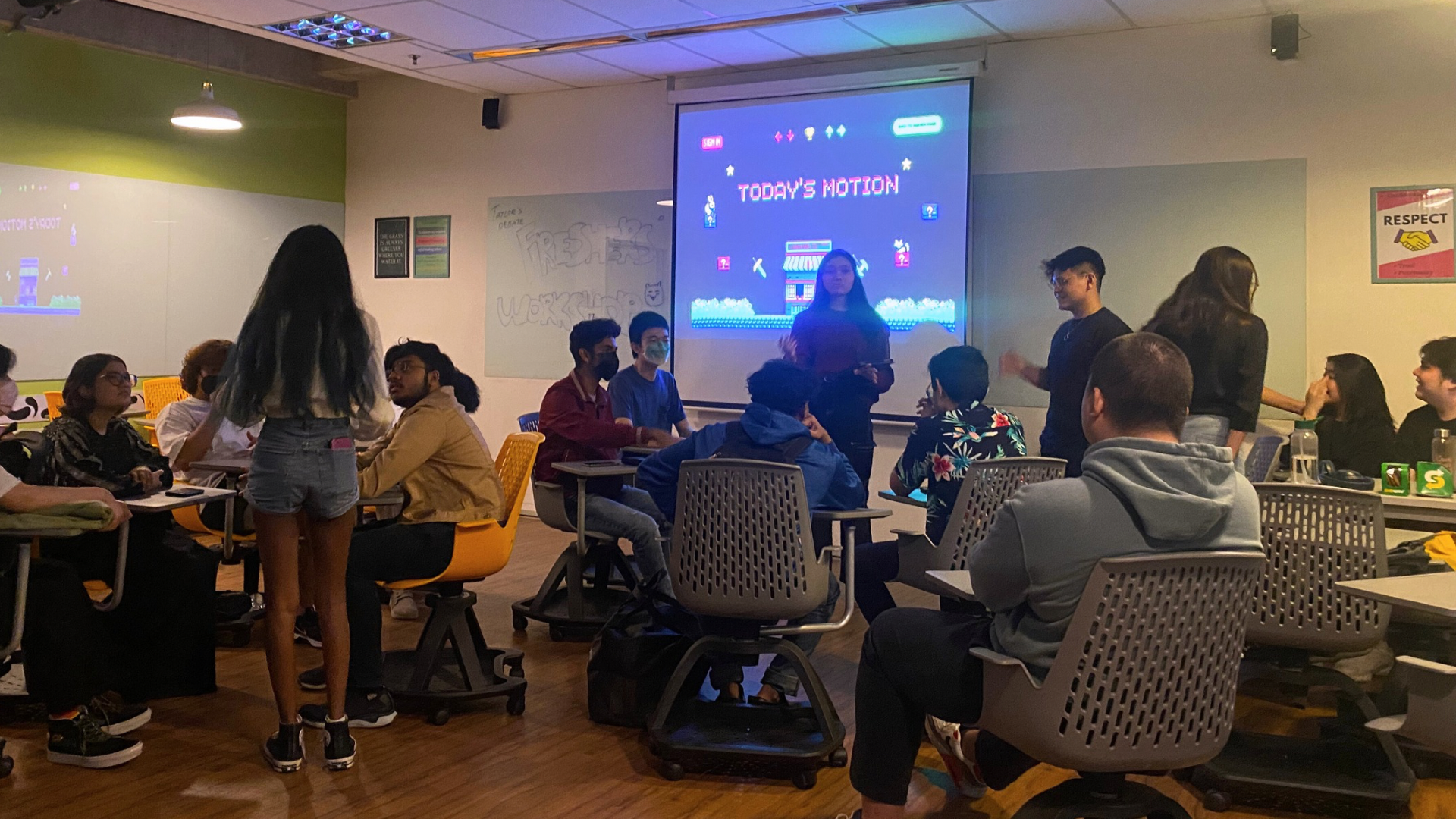 debaters club activities in a classroom