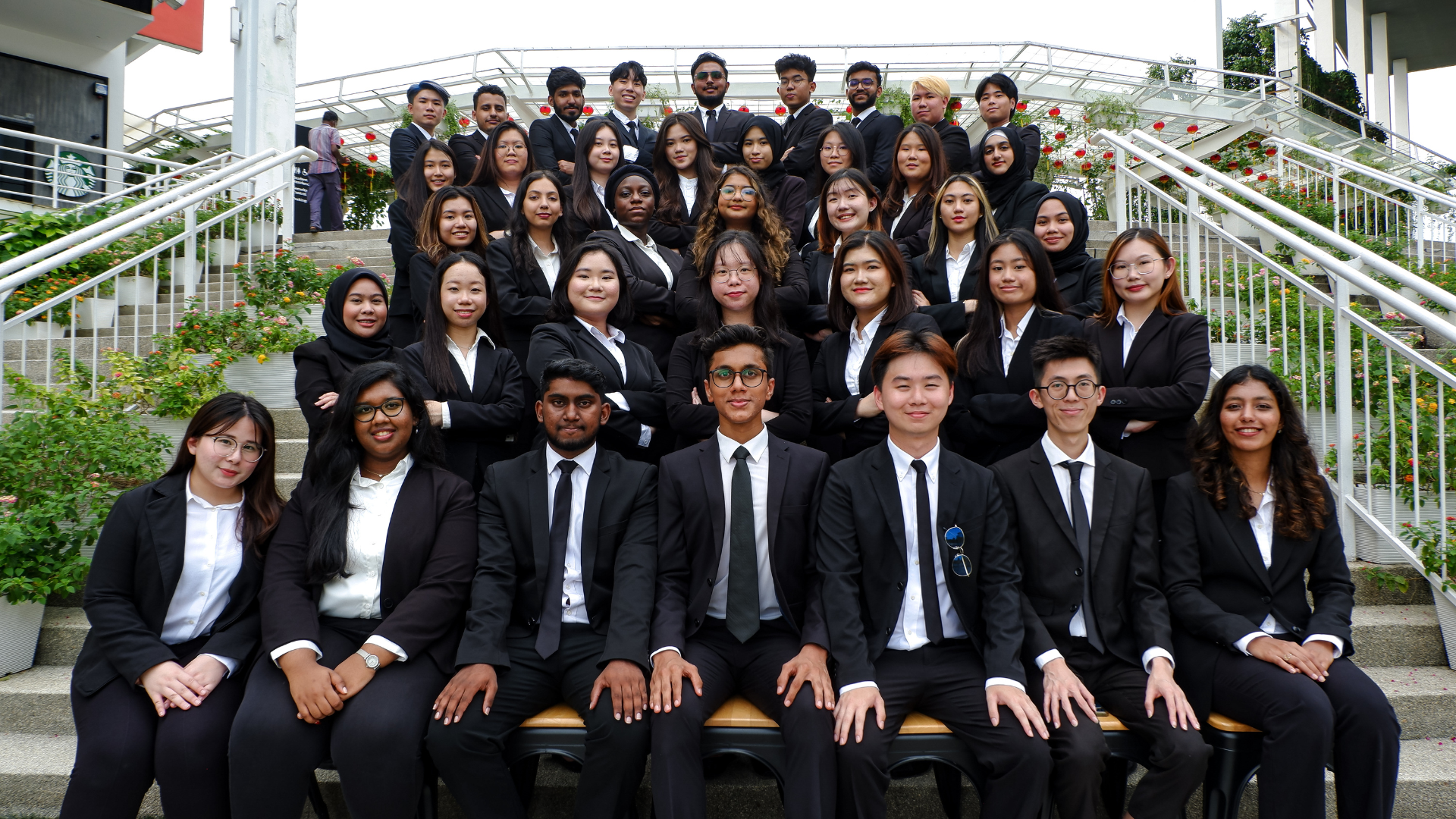 tu student council seated for club group picture