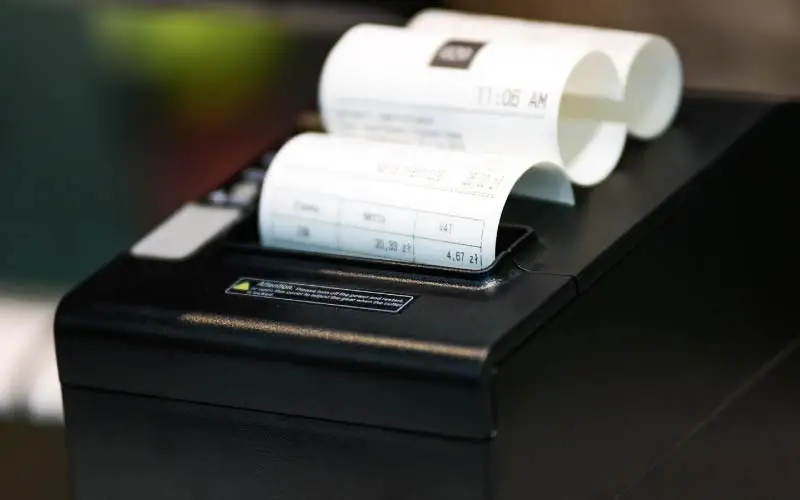 Printer printing the receipt