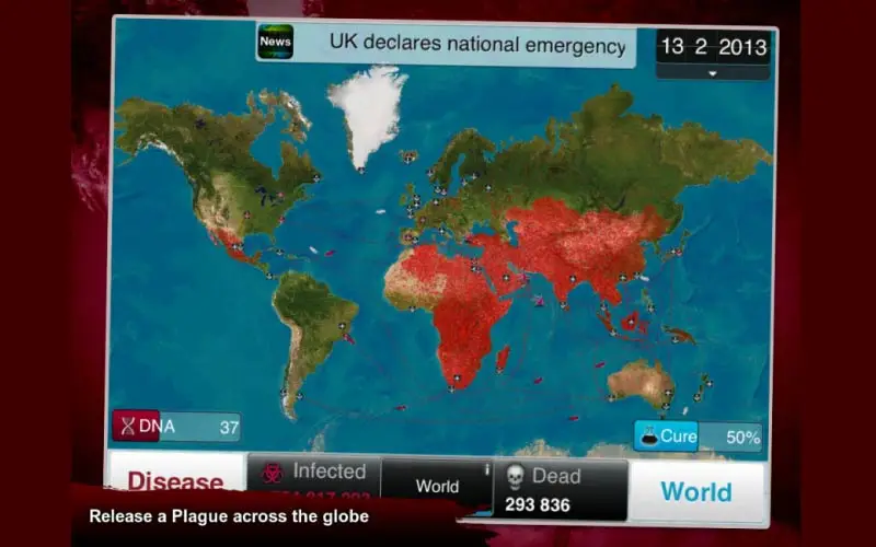 map of the pandemic spread