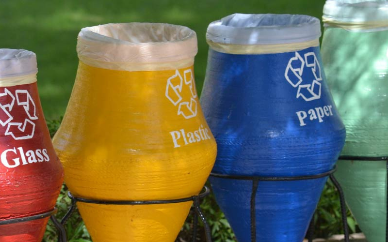 Categorised rubbish bins