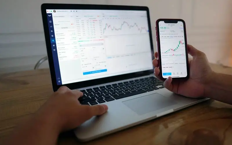 stocks numbers on computer