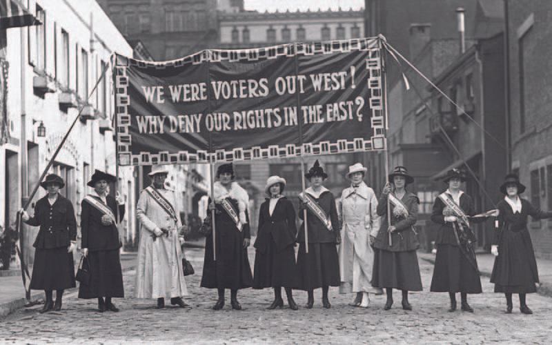 Old footage showing the rise of feminisms