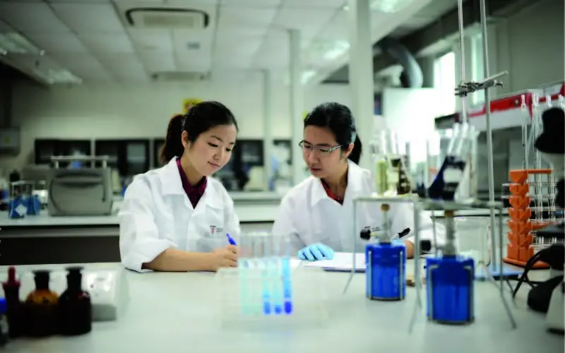 Students in the lab
