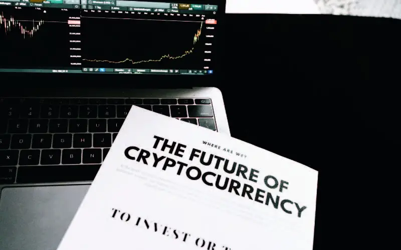 A book titled "The Future of Cryptocurrency"