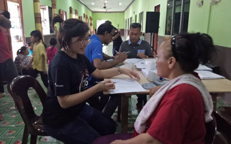students doing health screenings for longhouse communities