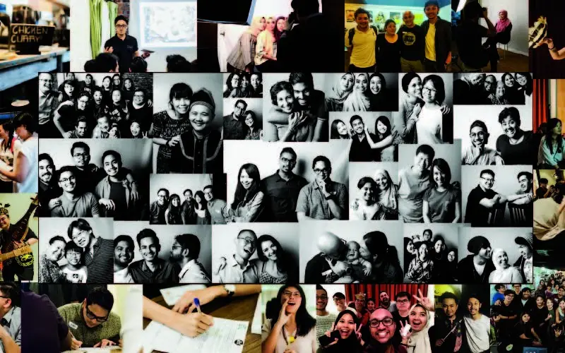 collage of multiracial people