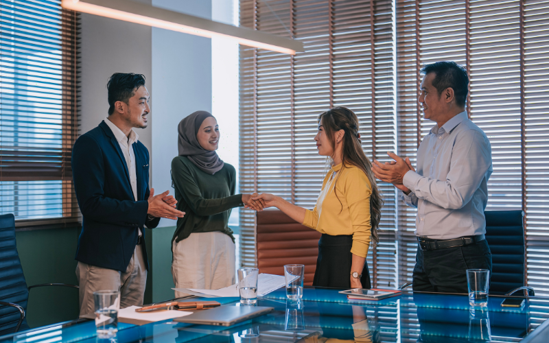 Partners making a business deal