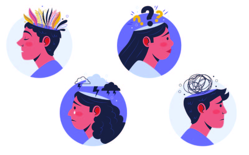 4 different emotions by 4 different characters and what's going on in their minds