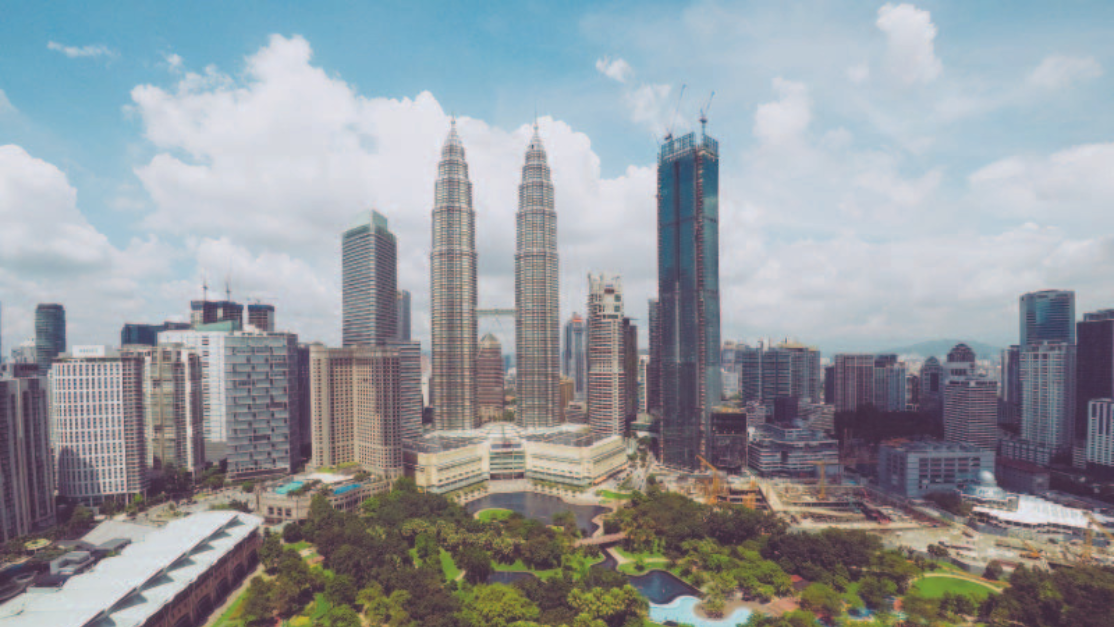 skyline of klcc during the day