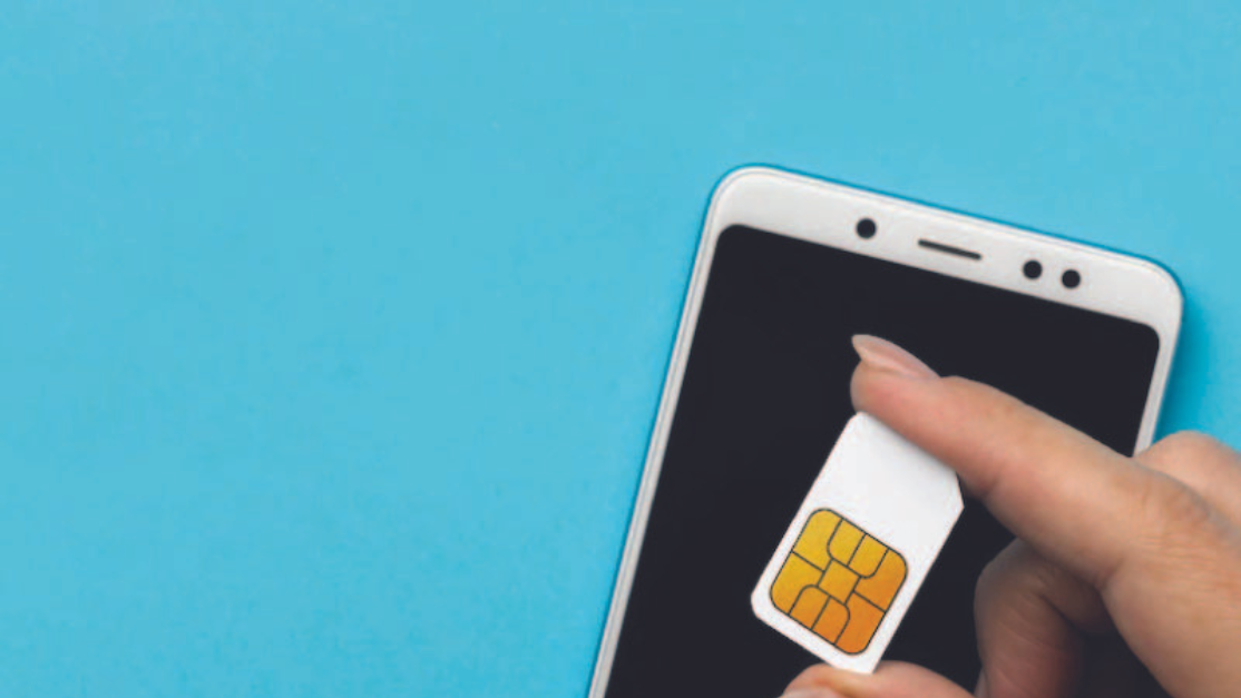 sim card and a telephone