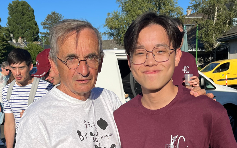 Jack (right) with the highly-awarded Chef of the Century, Michel Bras (left) chef and owner of BRAS at a local festival.