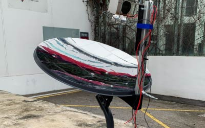 Associate Professor Ts. Dr. Aravind Chockalingam award-winning project at the Indonesia Inventors Day 2021 that refurbished abandoned ASTRO satellite dishes to harvest solar energy
