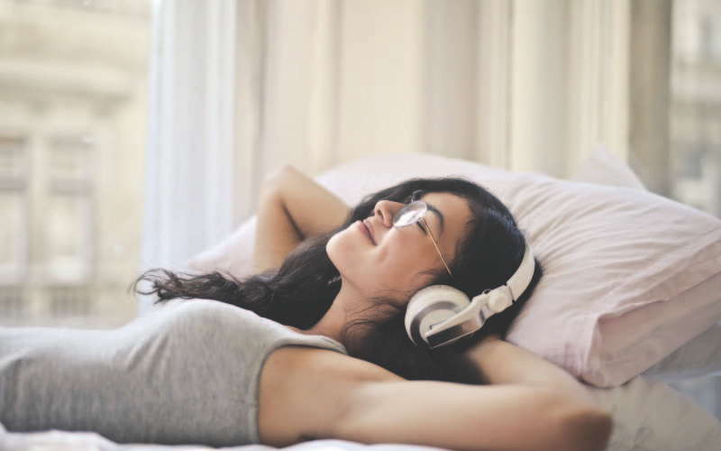 A girl taking a break to improve productivity and decrease multitasking.