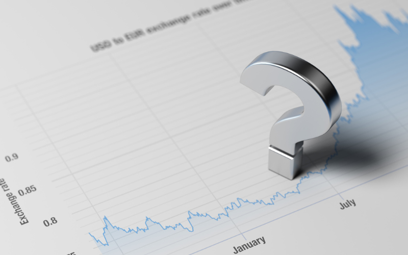 Question mark over graph of exchange rate