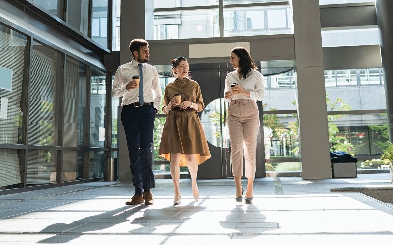 Business leaders having discussion