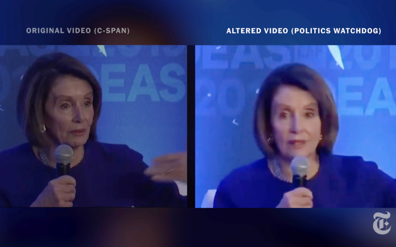 Image showing the differences between original and altered video for Nancy Pelosi