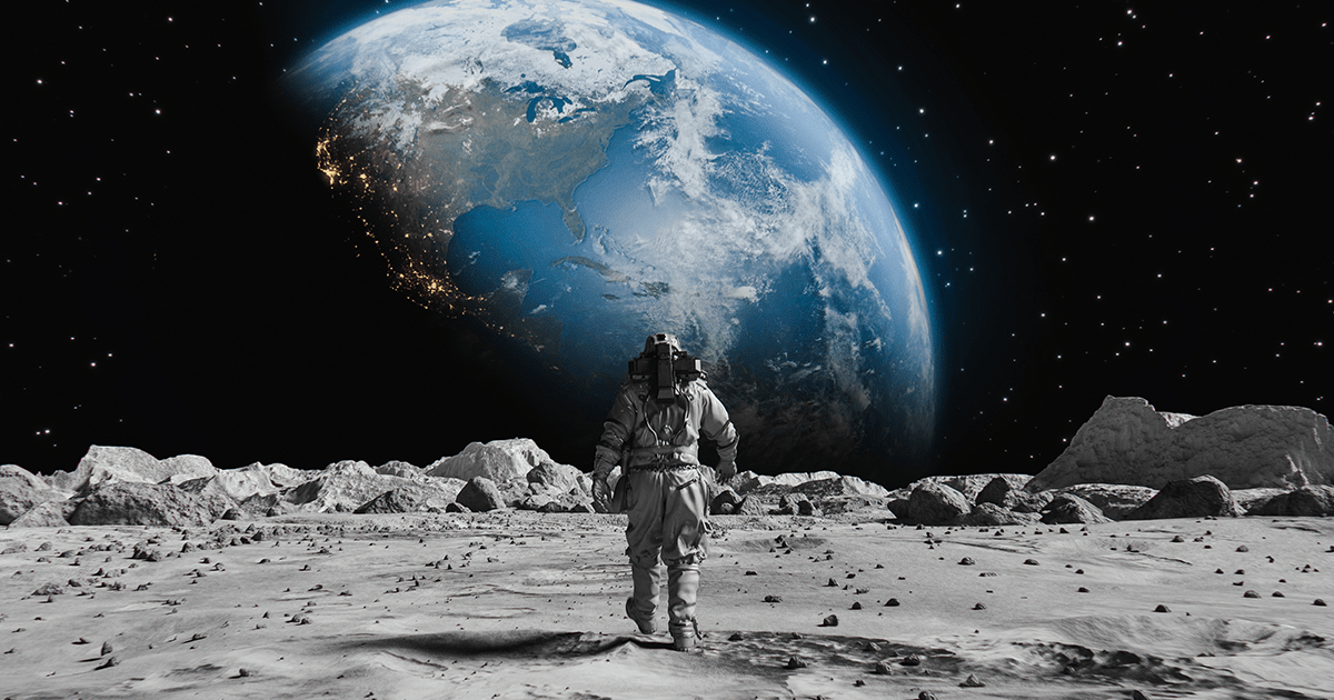 Astronaut looking at the earth